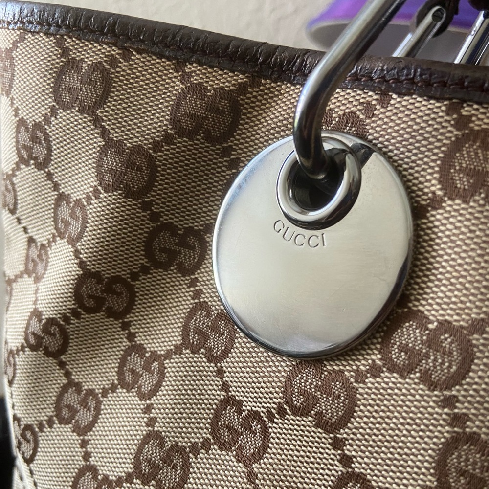 Gucci GUC Brown GG Eclipse Canvas Tote - Picture 3 of 14